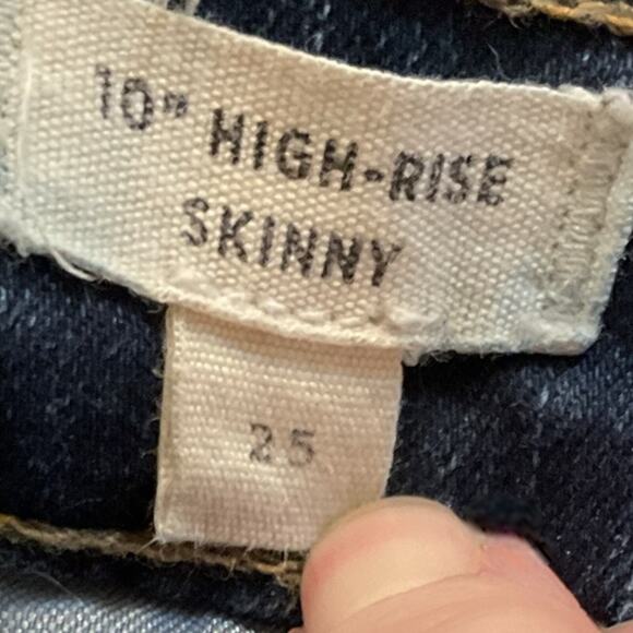 Madewell Jeans High-Rise Skinny Hayes Wash Sz 25 Stretch Cotton Poly Elastane - Picture 3 of 11